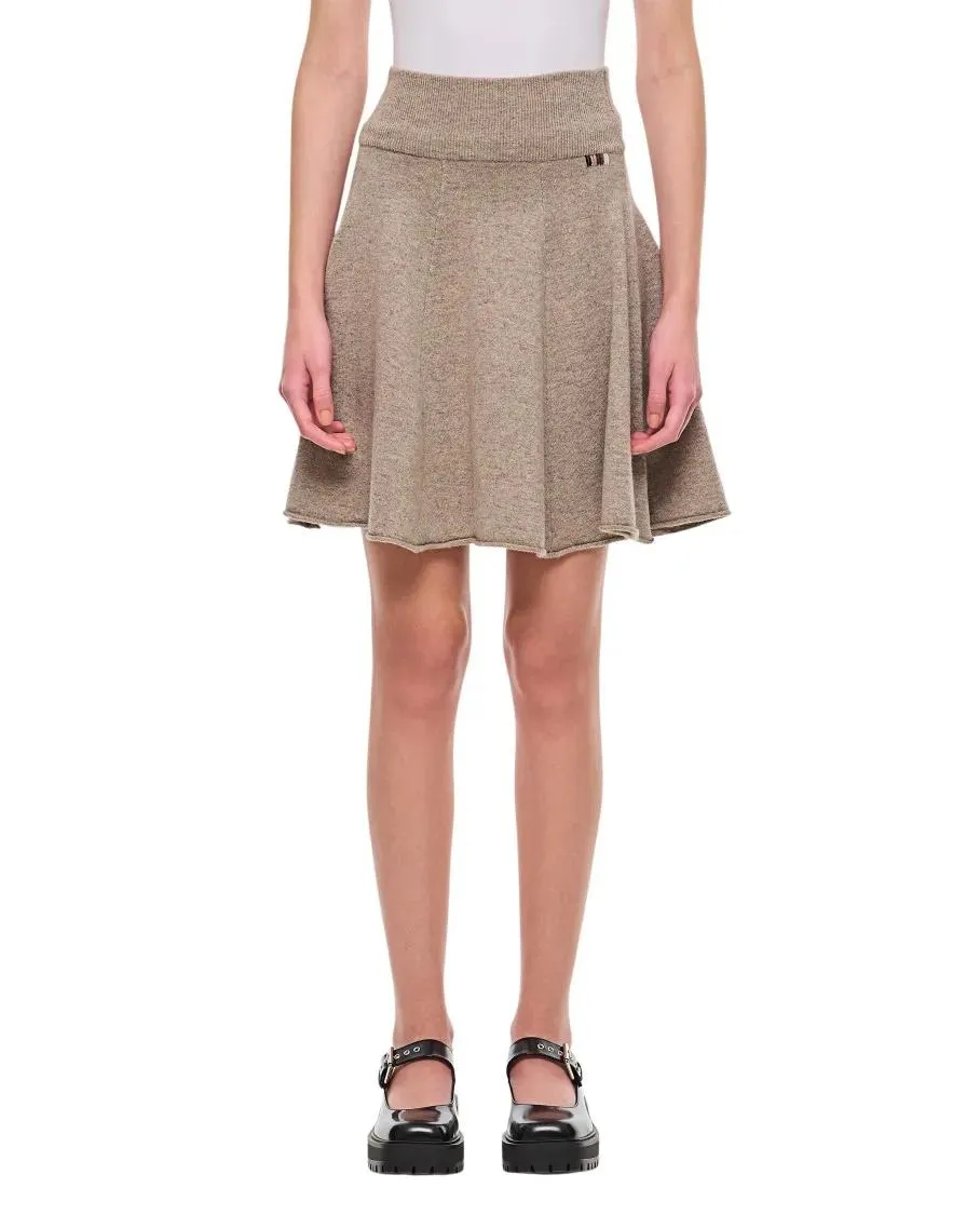   Extreme Cashmere  Cashmere Short Pleated Skirt Brown  Mini-Röcke 