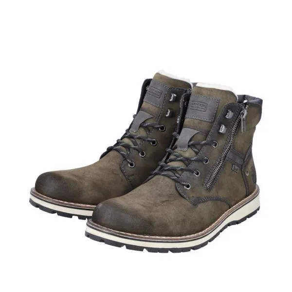 Rieker Antistress Herren Schnürboot TEX- Membran Warmfutter grün S22 38425-54