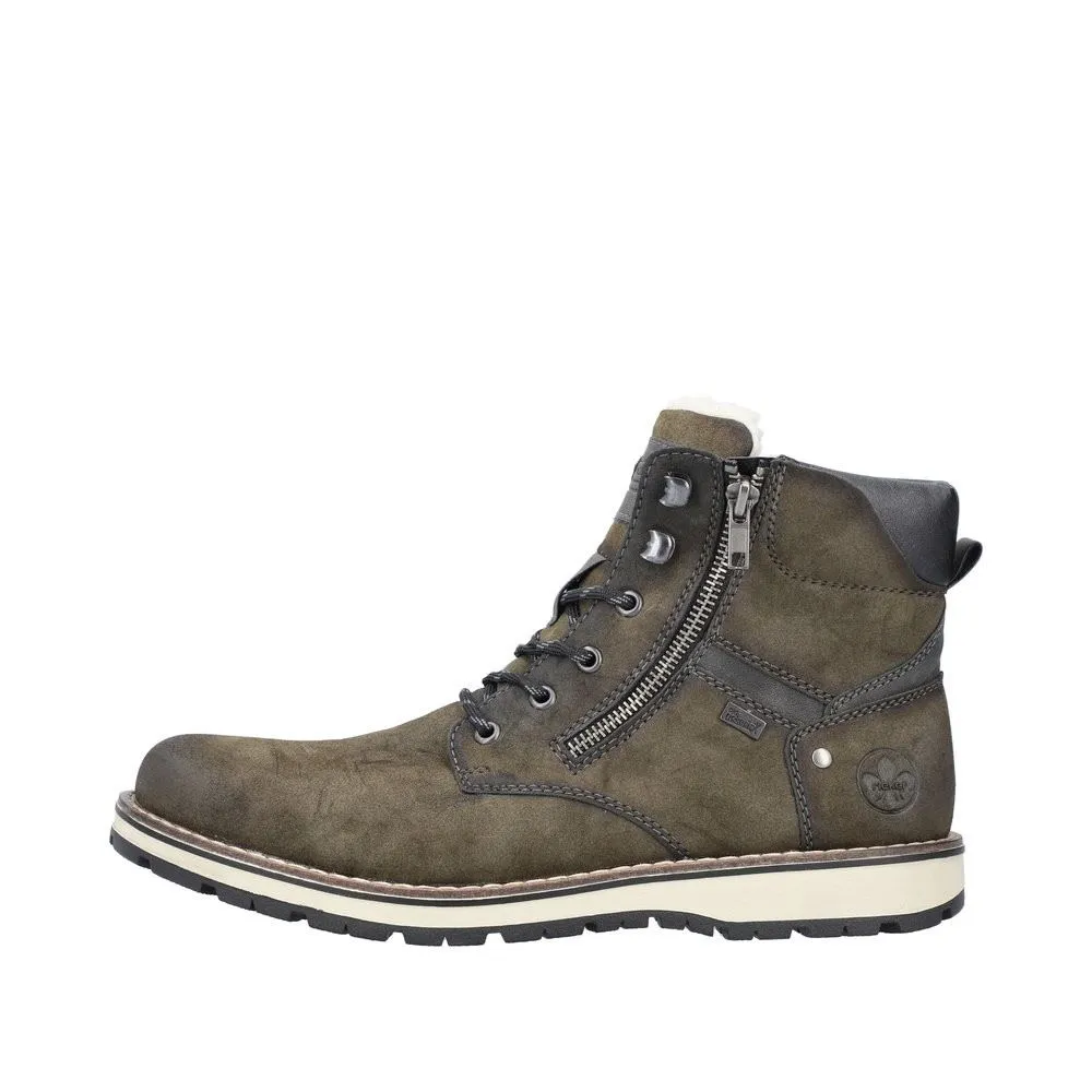 Rieker Antistress Herren Schnürboot TEX- Membran Warmfutter grün S22 38425-54