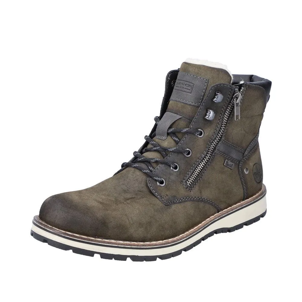Rieker Antistress Herren Schnürboot TEX- Membran Warmfutter grün S22 38425-54