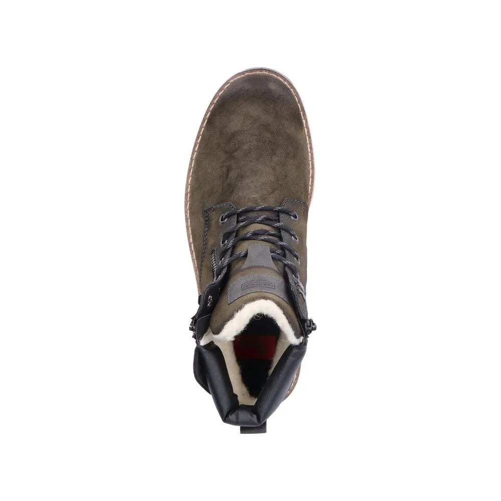 Rieker Antistress Herren Schnürboot TEX- Membran Warmfutter grün S22 38425-54