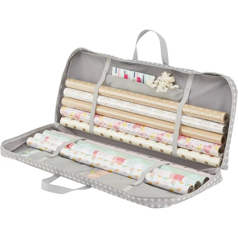Tragetasche für Geschenkverpackung mDesign Geschenkpapier Organizer grau