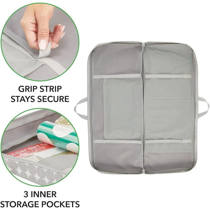 Tragetasche für Geschenkverpackung mDesign Geschenkpapier Organizer grau