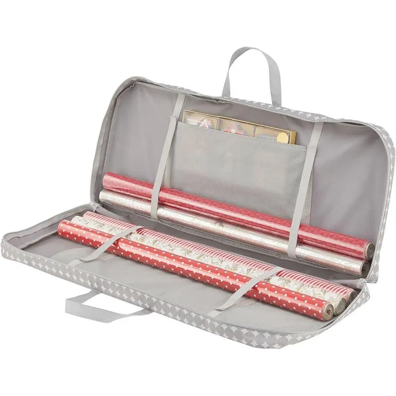 Tragetasche für Geschenkverpackung mDesign Geschenkpapier Organizer grau